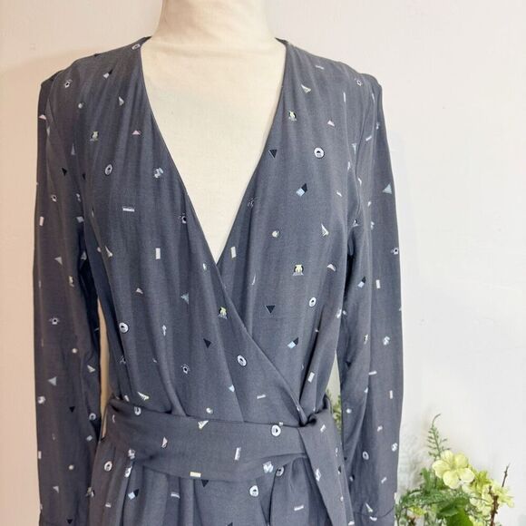 & OTHER STORIES dress | gray wrap dress print | size 10 - Picture 5 of 14